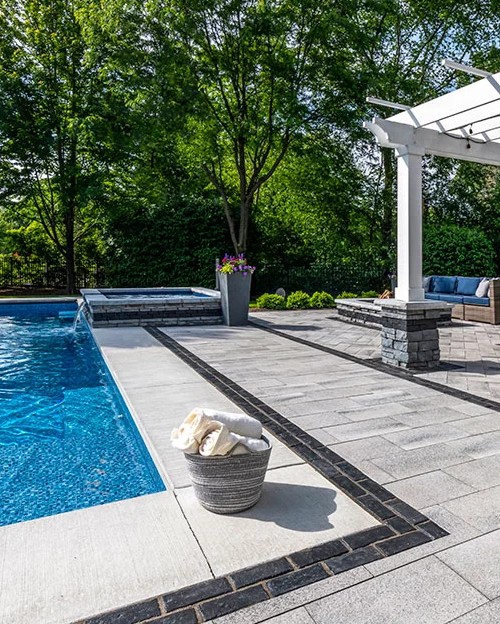 Unilock pool deck and coping